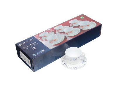 Изображение товара Чайный набор стеклокерамика 12 предметов 6 перс 190мл Daniks Эдем (8шт/уп) в Миди Лтд