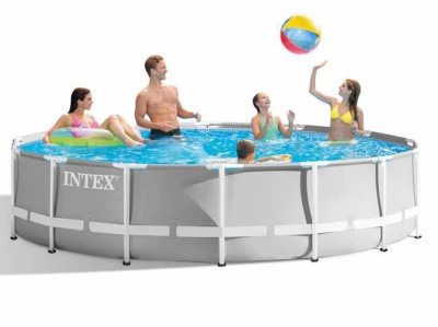 Бассейн каркасный с фильтр-насосом лестницей тентом INTEX призматический 427*107см 26720NP    ХХ - фото в Миди Лтд Изображение товара Бассейн каркасный с фильтр-насосом лестницей тентом INTEX призматический 427*107см 26720NP    ХХ в Миди Лтд