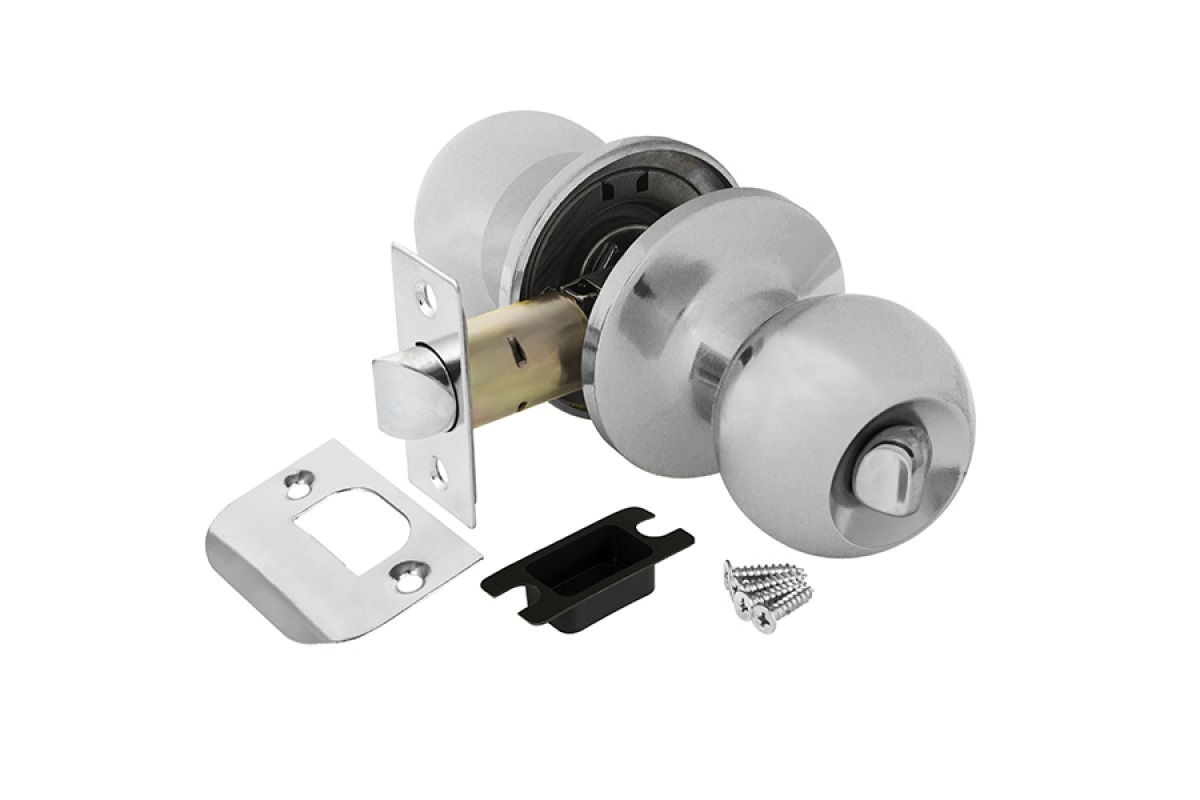 Замок шар Хром с фиксатором 6082 СР-В - фото в Миди Лтд Изображение товара Замок шар Хром с фиксатором 6082 СР-В в Миди Лтд