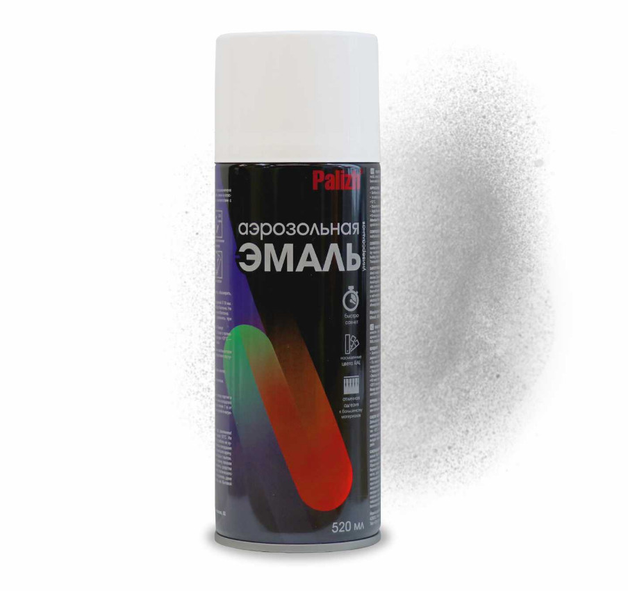 Эмаль аэрозольная Палитра универсальная Серебро 520мл (12шт/уп, 840шт/пал) - фото в Миди Лтд Изображение товара Эмаль аэрозольная Палитра универсальная Серебро 520мл (12шт/уп, 840шт/пал) в Миди Лтд