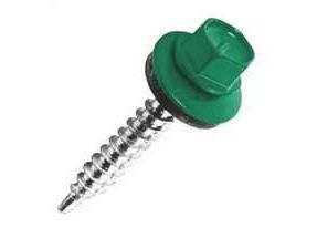 Изображение товара Саморез кровельный мет-мет, зеленый мох 5,5*25 RAL 6005 (250шт/уп) в Миди Лтд