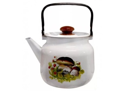 Изображение товара Чайник эмаль белая 3,5л Грибная поляна С-2713П2/4Рч (4шт/уп) в Миди Лтд