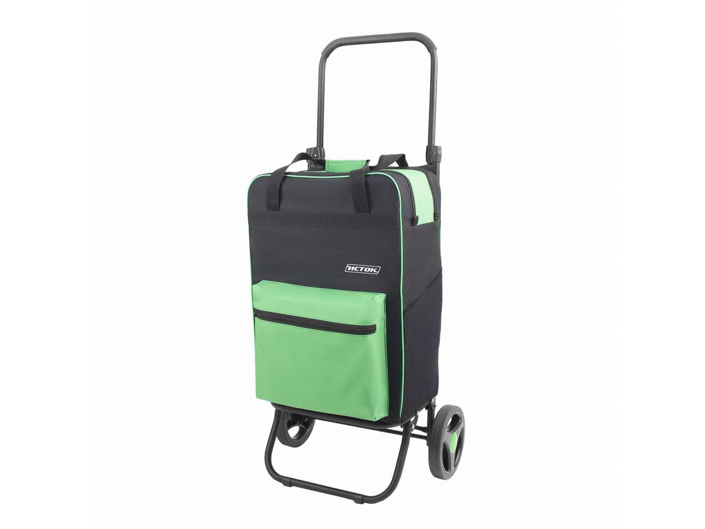 Сумка-тележка Спутник 3 Макси черный/зеленый - фото в Миди Лтд Изображение товара Сумка-тележка Спутник 3 Макси черный/зеленый в Миди Лтд