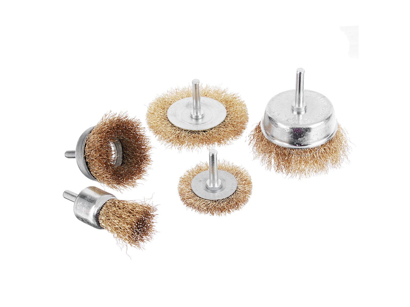 Набор щеток металл со шпильками ЕРМАК  5пр (50,75мм -пл, 25,50,75 мм-чашки) (40шт/уп) - фото в Миди Лтд Изображение товара Набор щеток металл со шпильками ЕРМАК  5пр (50,75мм -пл, 25,50,75 мм-чашки) (40шт/уп) в Миди Лтд