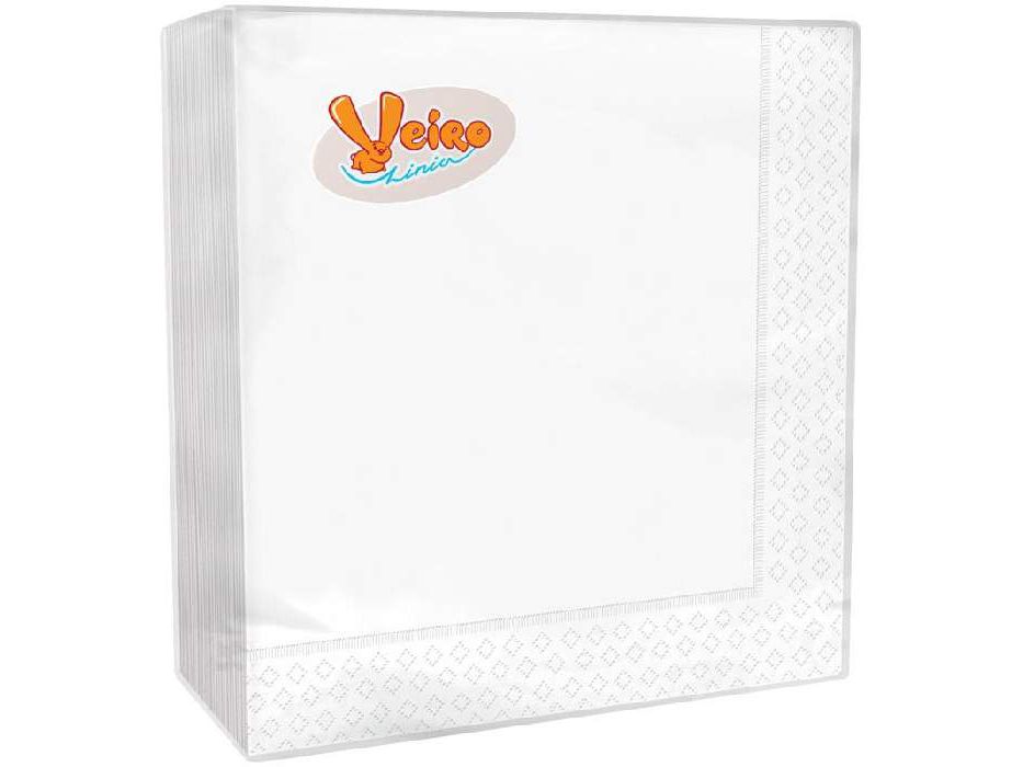 Салфетки бумажные Veiro 33*33  25шт. 2сл Белые - фото в Миди Лтд Изображение товара Салфетки бумажные Veiro 33*33  25шт. 2сл Белые в Миди Лтд