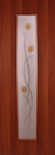 Изображение товара Полотно дверное ПО со стекл фьюзинг Тиффани (тюльпан) ламинированное итальянский орех 600 в Миди Лтд