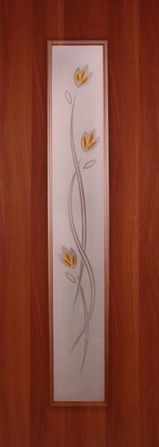 Изображение товара Полотно дверное ПО со стекл фьюзинг Тиффани (тюльпан) ламинированное итальянский орех 600 в Миди Лтд