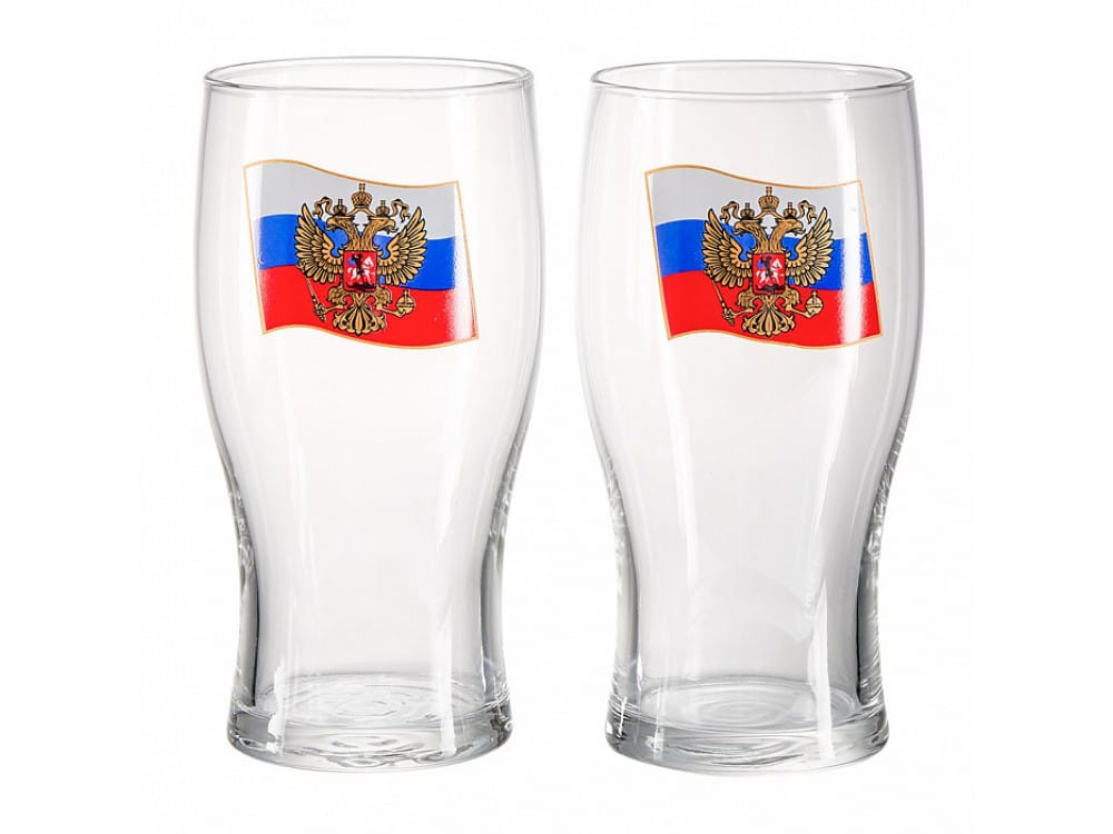 Кружка для пива Герб на флаге 500мл 2шт - фото в Миди Лтд Изображение товара Кружка для пива Герб на флаге 500мл 2шт в Миди Лтд