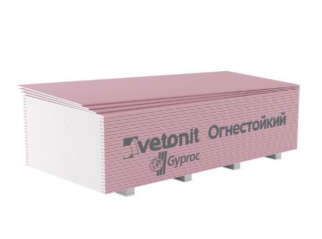 Изображение товара ГКЛ 1200*2500* 12,5мм Гипрок Ветонит Огнестойкий (50шт/пал) в Миди Лтд
