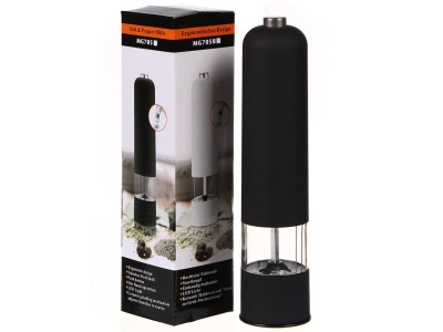 Мельница для специй электрическая нерж сталь стекло 22,5см черная Y4-6197 (48шт/уп) - фото в Миди Лтд Изображение товара Мельница для специй электрическая нерж сталь стекло 22,5см черная Y4-6197 (48шт/уп) в Миди Лтд