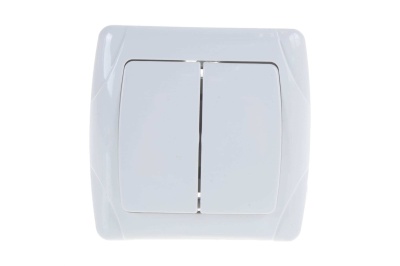 Выключатель 2кл бел Маргарита СП 10А 220В (3/10/200) - фото в Миди Лтд Изображение товара Выключатель 2кл бел Маргарита СП 10А 220В (3/10/200) в Миди Лтд