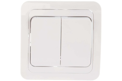 Выключатель 2кл бел Валери СП 10А 220В (3/10/200) - фото в Миди Лтд Изображение товара Выключатель 2кл бел Валери СП 10А 220В (3/10/200) в Миди Лтд
