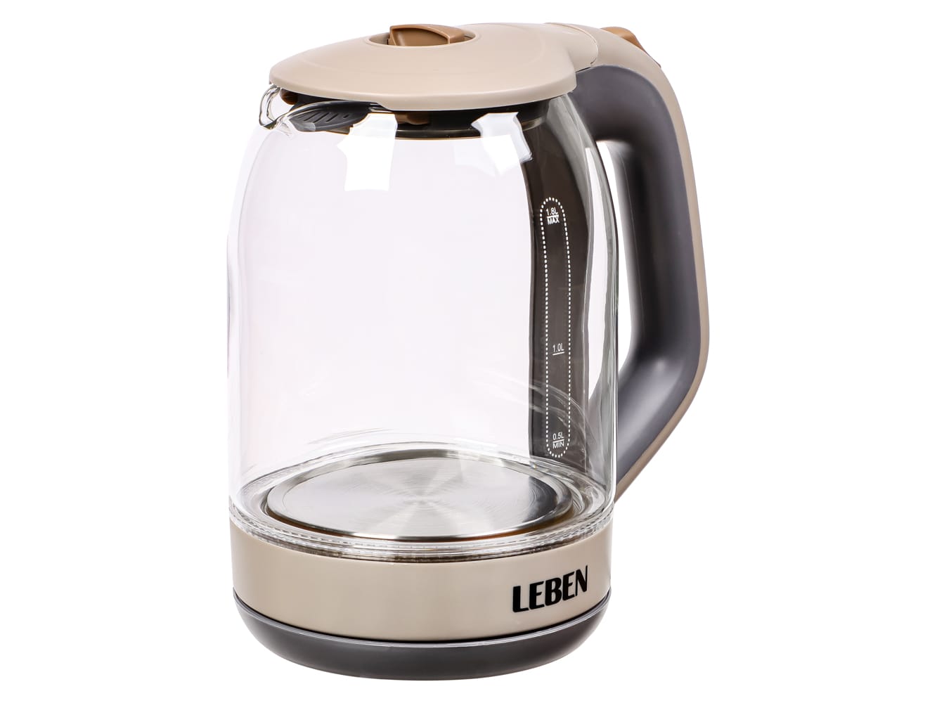 Чайник электрический LEBEN 1850Вт 1,7 л со стекл колбой (12шт/кор) - фото в Миди Лтд Изображение товара Чайник электрический LEBEN 1850Вт 1,7 л со стекл колбой (12шт/кор) в Миди Лтд