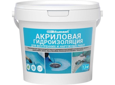 Гидроизоляция акриловая BITUMAST 1,3кг (12шт/уп; 384шт/пал) - фото в Миди Лтд Изображение товара Гидроизоляция акриловая BITUMAST 1,3кг (12шт/уп; 384шт/пал) в Миди Лтд