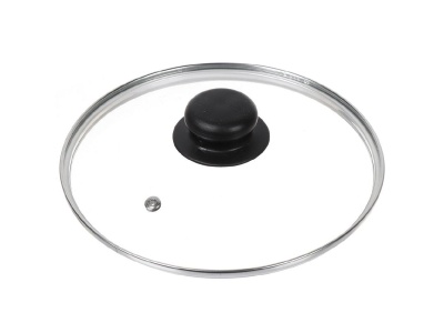 Крышка для посуды стекло Daniks 20см кнопка бакелит черная (28шт/уп) - фото в Миди Лтд Изображение товара Крышка для посуды стекло Daniks 20см кнопка бакелит черная (28шт/уп) в Миди Лтд