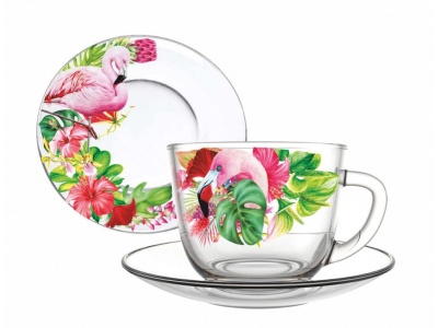 Чайный набор Фламинго в тропиках 2пр (6шт/уп) Х - фото в Миди Лтд Изображение товара Чайный набор Фламинго в тропиках 2пр (6шт/уп) Х в Миди Лтд