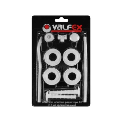 Набор для радиатора 1*1/2 (+2 кронштейна) VALFEX (40шт/уп) - фото в Миди Лтд Изображение товара Набор для радиатора 1*1/2 (+2 кронштейна) VALFEX (40шт/уп) в Миди Лтд