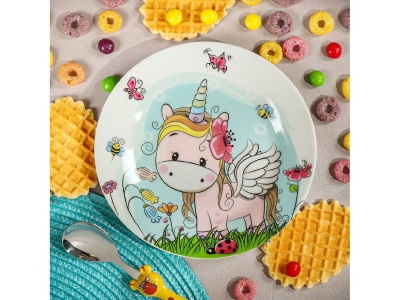Тарелка детская керамика 350мл Daniks Единорог (12шт/уп) Х - фото в Миди Лтд Изображение товара Тарелка детская керамика 350мл Daniks Единорог (12шт/уп) Х в Миди Лтд