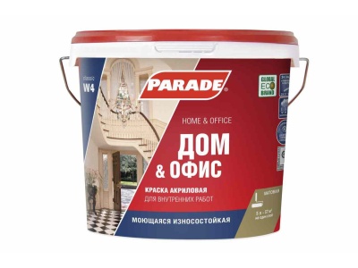 Изображение товара Краска интерьерная PARADE W4 акриловая база А 5л (4шт/уп; 72шт/пал) в Миди Лтд
