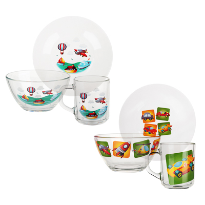 Изображение товара Набор для завтрака ОСЗ (салатник, тарелка, кружка для чая) Веселый транспорт в Миди Лтд