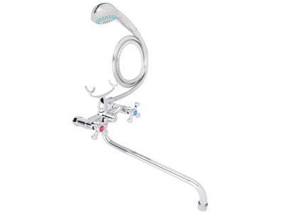 Смеситель для ванны с круглым изливом с душ набором латунь RAIN Нефрит - фото в Миди Лтд Изображение товара Смеситель для ванны с круглым изливом с душ набором латунь RAIN Нефрит в Миди Лтд