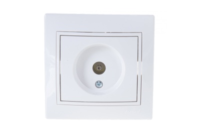 Изображение товара Розетка телевизионная TV оконечная LEZARD Мира белая с белой вставкой в Миди Лтд