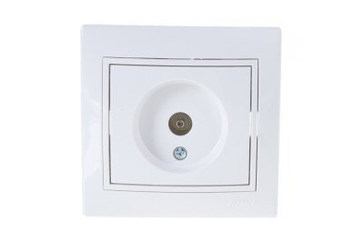 Розетка телевизионная TV оконечная LEZARD Мира белая с белой вставкой - фото в Миди Лтд Изображение товара Розетка телевизионная TV оконечная LEZARD Мира белая с белой вставкой в Миди Лтд