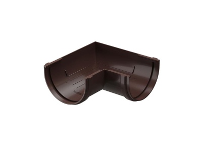 Изображение товара Элемент угловой желоба 90 DOCKE Standart "Дача" коричневый универсальный диаметр 120 мм в Миди Лтд