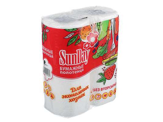 Полотенца бумажные Sunday 2 слоя (2шт/уп)(30уп/кор) - фото в Миди Лтд Изображение товара Полотенца бумажные Sunday 2 слоя (2шт/уп)(30уп/кор) в Миди Лтд