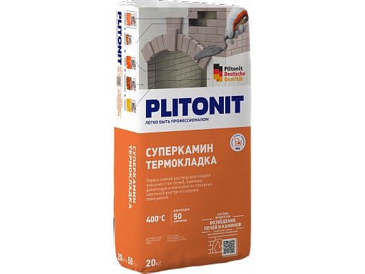 Изображение товара Клей PLITONIT СуперКамин ТермоКладка (400С) 20кг (48шт/пал) в Миди Лтд