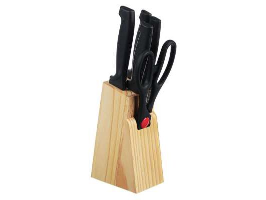 Набор ножей кухонных 6 предметов в деревянной подставке (24шт/кор) - фото в Миди Лтд Изображение товара Набор ножей кухонных 6 предметов в деревянной подставке (24шт/кор) в Миди Лтд