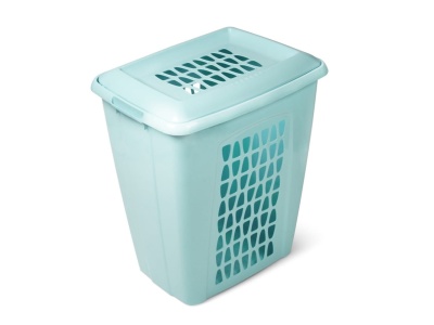 Корзина для белья МОЛЕТТА прямоугольная с крышкой 60л бирюзовая (4шт/уп) - фото в Миди Лтд Изображение товара Корзина для белья МОЛЕТТА прямоугольная с крышкой 60л бирюзовая (4шт/уп) в Миди Лтд