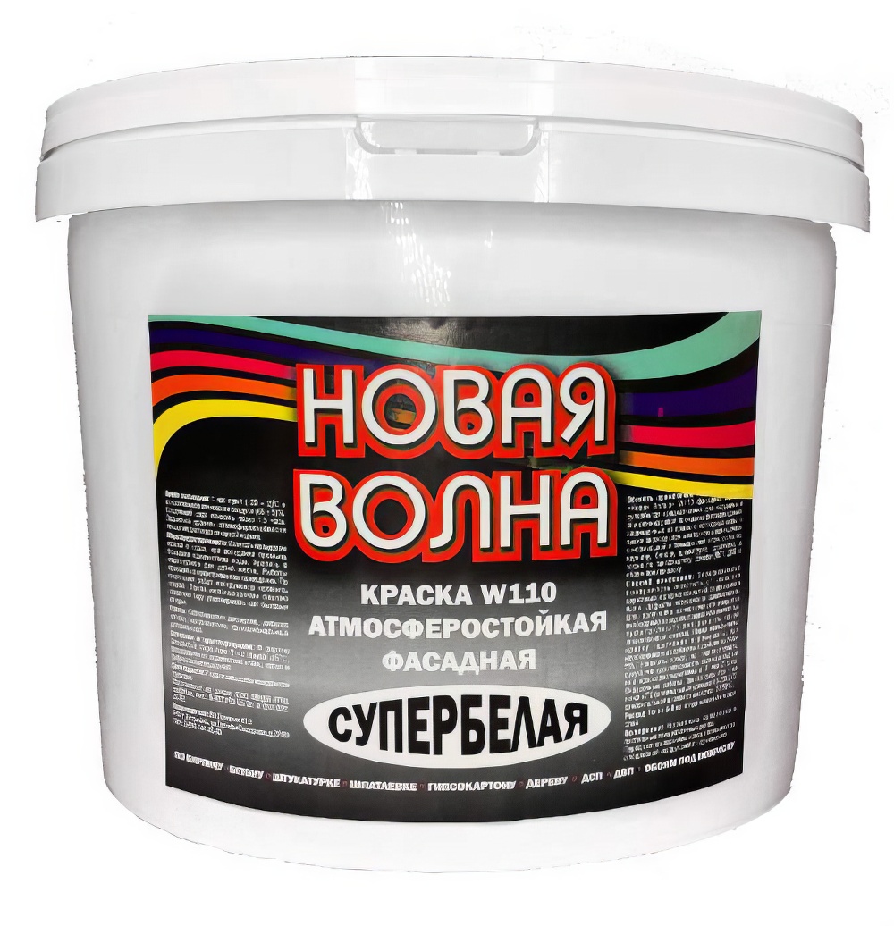 Изображение товара Краска фасадная НОВАЯ ВОЛНА белая 10кг (55шт/пал) в Миди Лтд