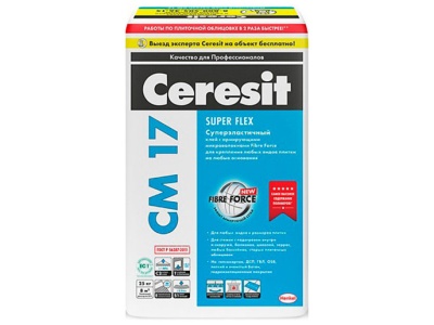 Клей плиточный Ceresit СМ-17 25кг  (48шт/пал) - фото в Миди Лтд Изображение товара Клей плиточный Ceresit СМ-17 25кг  (48шт/пал) в Миди Лтд