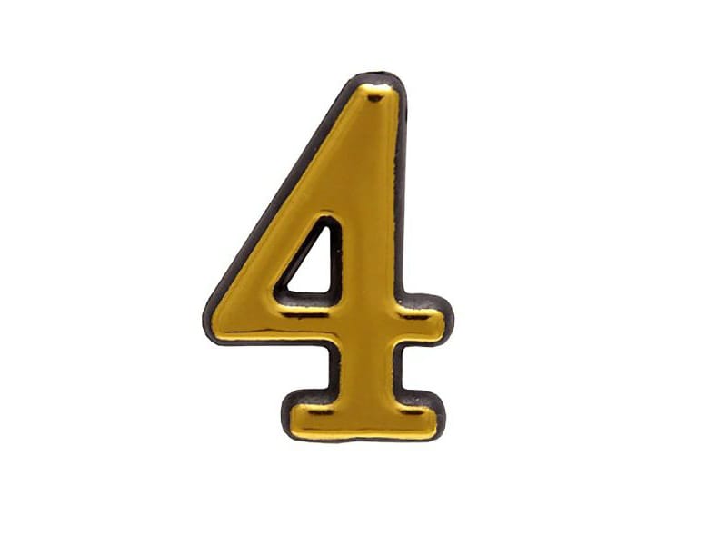 Цифра дверная "4" пластик золото Аллюр (20шт/уп) - фото в Миди Лтд Изображение товара Цифра дверная "4" пластик золото Аллюр (20шт/уп) в Миди Лтд