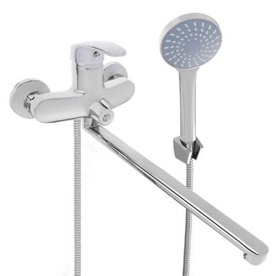 Смеситель для ванны СоюзКран с душем прямой излив однорычажный 40см SK08-P114 хром - фото в Миди Лтд Изображение товара Смеситель для ванны СоюзКран с душем прямой излив однорычажный 40см SK08-P114 хром в Миди Лтд