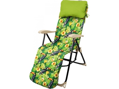 Кресло-шезлонг с подножкой и матрасом Haushalt 820x590x1160 с туканами - фото в Миди Лтд Изображение товара Кресло-шезлонг с подножкой и матрасом Haushalt 820x590x1160 с туканами в Миди Лтд