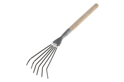 Изображение товара Грабли веерные пластинчатые цветочные 6 зубьев оцикованные с черенком в Миди Лтд