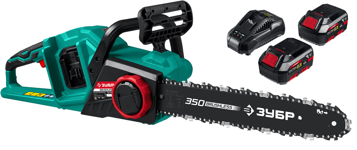 Изображение товара Пила цепная аккумуляторная ЗУБР С1-18 бесщеточная 2*18В 4Ач Х в Миди Лтд