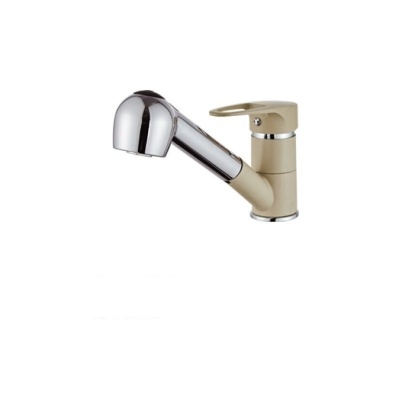 Смеситель для кухни с выдвижной лейкой 40мм песочный ХХХ - фото в Миди Лтд Изображение товара Смеситель для кухни с выдвижной лейкой 40мм песочный ХХХ в Миди Лтд