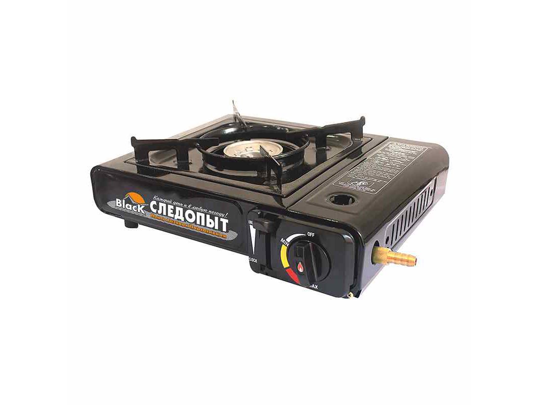 Изображение товара Газовая плита СЛЕДОПЫТ Black 2,5кВт 335х260х88мм c переходником в Миди Лтд