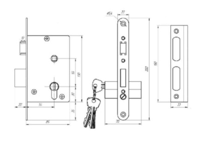 Замок врезной 3В 4-3 01 серебро г. Дмитровград - фото в Миди Лтд Изображение товара Замок врезной 3В 4-3 01 серебро г. Дмитровград в Миди Лтд