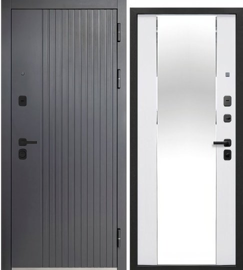 Изображение товара Дверь металлическая 960 левая 9см ТАЙГА 2МДФ Зеркало  в Миди Лтд