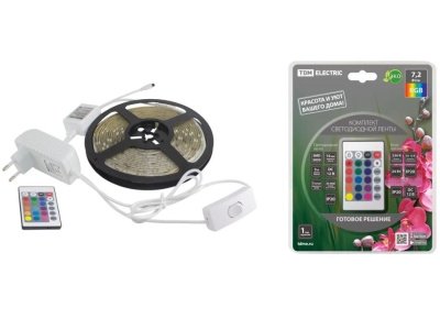 Лента светодиодная комплект SMD5050-30LED/м 12B 7,2Вт/м IP65-RGB 5м 24Вт TDM - фото в Миди Лтд Изображение товара Лента светодиодная комплект SMD5050-30LED/м 12B 7,2Вт/м IP65-RGB 5м 24Вт TDM в Миди Лтд