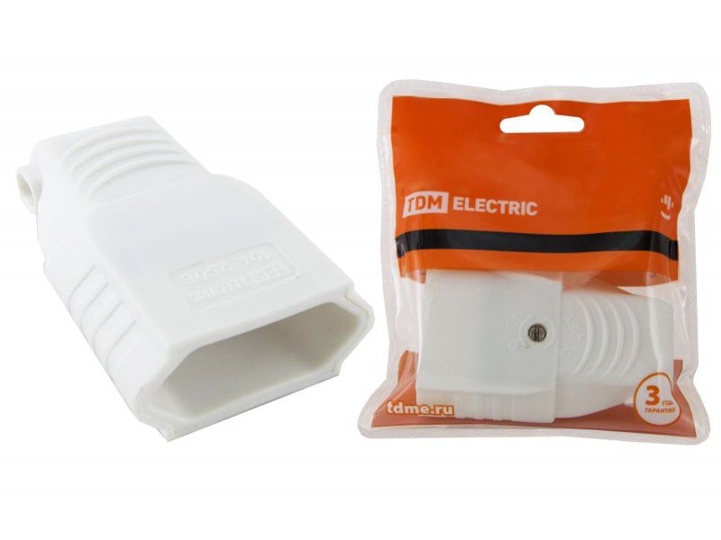 Розетка кабельная под евровилку с з/ш угловой вывод кабеля 2P белая 10А 250В TDM - фото в Миди Лтд Изображение товара Розетка кабельная под евровилку с з/ш угловой вывод кабеля 2P белая 10А 250В TDM в Миди Лтд