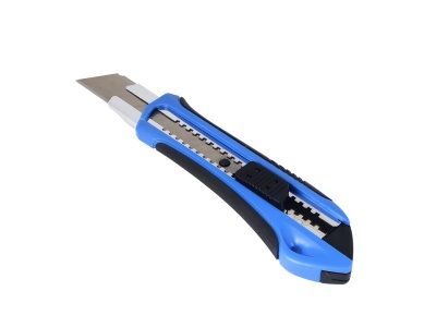 Нож 25мм металл+пластик HEADMAN с фиксатором сегментированное лезвие (120шт/кор) - фото в Миди Лтд Изображение товара Нож 25мм металл+пластик HEADMAN с фиксатором сегментированное лезвие (120шт/кор) в Миди Лтд