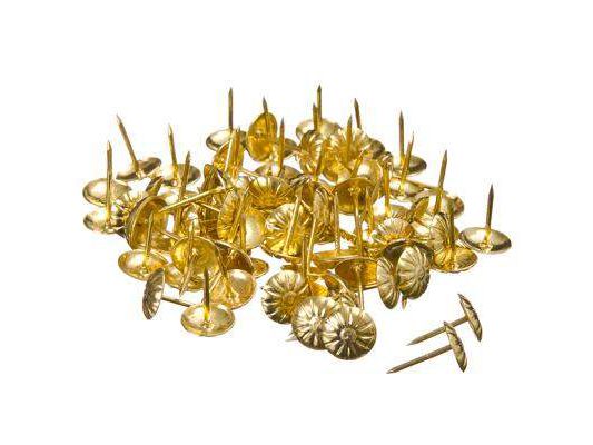 Гвозди мебельные усиленные 100гр (уп-167шт) Золото - фото в Миди Лтд Изображение товара Гвозди мебельные усиленные 100гр (уп-167шт) Золото в Миди Лтд