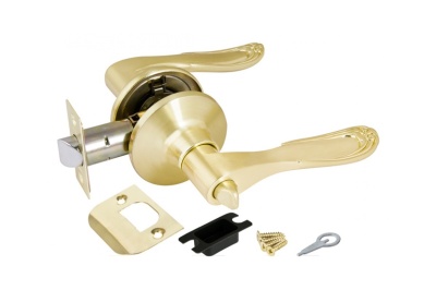 Замок ручка Золото матовое с фиксатором 6030 SВ-B - фото в Миди Лтд Изображение товара Замок ручка Золото матовое с фиксатором 6030 SВ-B в Миди Лтд