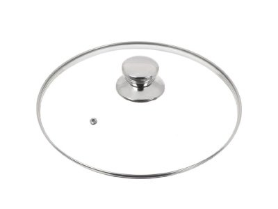 Крышка для посуды стекло Daniks 28см кнопка нерж сталь (10шт/уп) - фото в Миди Лтд Изображение товара Крышка для посуды стекло Daniks 28см кнопка нерж сталь (10шт/уп) в Миди Лтд