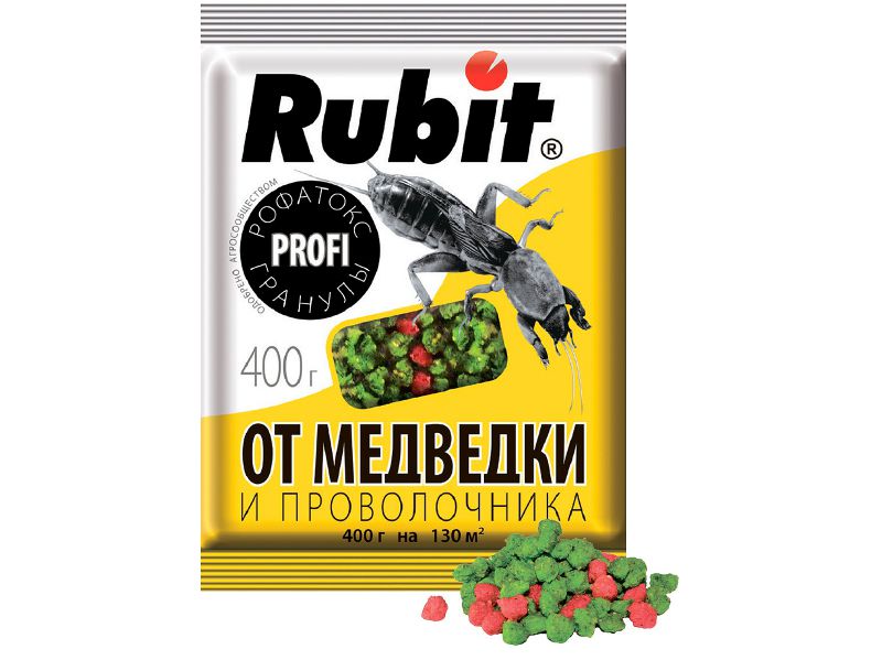 Средство РУБИТ профи от медведки и проволочника 400г (20шт/уп) - фото в Миди Лтд Изображение товара Средство РУБИТ профи от медведки и проволочника 400г (20шт/уп) в Миди Лтд